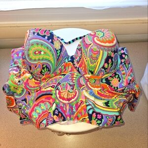 Social Angel Colorful Paisley Print Bikini Top Sz L
